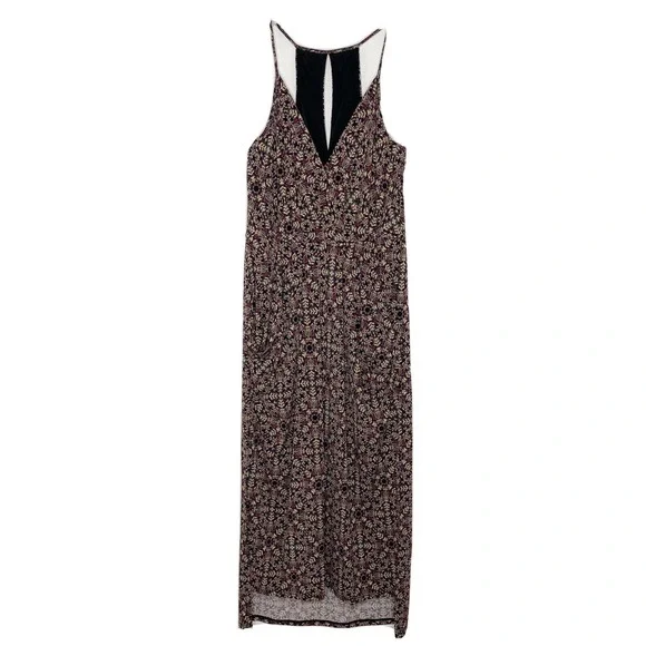 BCBGeneration Womens Black Sleeveless Knit Floral Casual Midi Dress Size M New - Picture 1 of 7